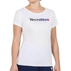 Koszulka sportowa damska Tecnifibre 22WCUTE22. Białe koszulki sportowe TECNIFIBRE, bez wzorów, z bawełny, bez ramiączek. Za 89.99 zł.