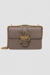 JUST CAVALLI Torebka damska w kolorze taupe Iconic Snakes Style 8. Brązowe kopertówki Just Cavalli, bez wzorów, ze skóry ekologicznej, bez dodatków. W wyprzedaży za 686.39 zł.
