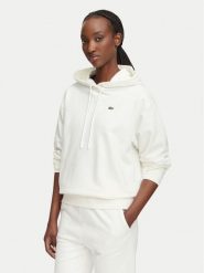 Lacoste Bluza SF7612 Kremowy Oversize. Białe bluzy Lacoste, bez wzorów, z bawełny, bez kaptura. Za 418.99 zł.