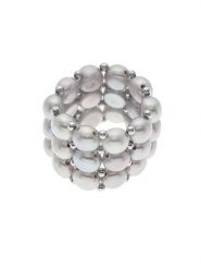 Pearl Addict Pierścionek z perłami w kolorze szarym rozmiar: onesize. Szare pierścionki Pearl Addict, z perłą. Za 130.99 zł.