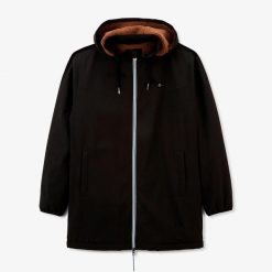 Parka Serge Blanco. Czarne parki SERGE BLANCO, l, z dresówki, eleganckie, z kapturem. Za 569.50 zł.