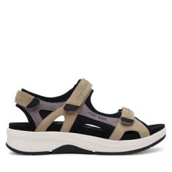 Sandały Josef Seibel. Brązowe sandały Josef Seibel, bez wzorów, bez obcasa, na płaskiej podeszwie, bez zapięcia. Za 449.99 zł.