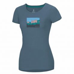 Koszulka damska Ocun Classic. Niebieskie bluzki Ocun, xs, bez wzorów, sportowe, bez kołnierzyka, bez ramiączek. Za 178.50 zł.