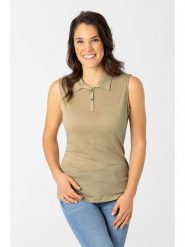 Super.natural Koszulka polo w kolorze khaki rozmiar: XS. Brązowe bluzki super.natural, xs, bez wzorów, z wełny, bez kołnierzyka, bez ramiączek. Za 108.99 zł.