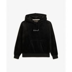 Damska luźna bluza z kapturem z weluru Superdry Country Club. Czarne bluzy Superdry, na jesień, s, bez wzorów, z weluru, z kapturem. Za 382.80 zł.