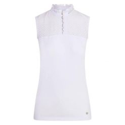 Damskie jeździeckie polo bez rękawów Imperial Riding Camee. Białe koszulki polo IMPERIAL RIDING, l, bez wzorów, z dżerseju, bez kołnierzyka, bez ramiączek. Za 173.00 zł.
