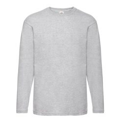 Koszulka Z Długim Rękawem Dla Dorosłych Unisex Valueweight. Szare bluzki FRUIT OF THE LOOM, m, bez wzorów, sportowe, bez kołnierzyka, bez ramiączek. Za 49.99 zł.