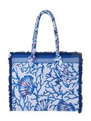 BLE Torebka w kolorze niebiesko-białym - 35 x 30 x 20 cm rozmiar: onesize. Białe torby na ramię BLE, bez wzorów, z materiału, na ramię, bez dodatków. Za 89.67 zł.