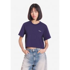 Koszulka sportowa damska Prosto Heavyweight z krótkim rękawem. Niebieskie koszulki sportowe Prosto, bez wzorów, bez ramiączek. W wyprzedaży za 117.99 zł.