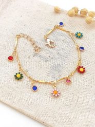 Atelier MIU Pozłacana bransoletka z kryształami rozmiar: onesize. Żółte bransoletki Atelier MIU, z kryształem, pozłacane. Za 61.45 zł.