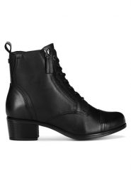 Go Soft Botki EST-GUSTA-05 Czarny. Czarne botki GO SOFT, bez wzorów, ze skóry, bez obcasa, na słupku, bez zapięcia. Za 259.99 zł.