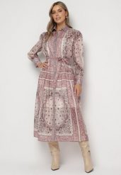 Beżowa Rozkloszowana Sukienka w Koszulowym Stylu z Dodatkiem Bawełny oraz Paskiem Merilisse. Brązowe sukienki Born2be, na co dzień, l, bez wzorów, z bawełny, eleganckie, bez kołnierzyka, bez ramiączek, maxi, koszulowe. Za 229.99 zł.