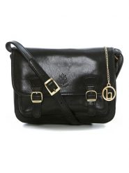 Lia Biassoni Skórzana torebka w kolorze czarnym - 26 x 19 x 12 cm rozmiar: onesize. Czarne torby na ramię Lia Biassoni, bez wzorów, z materiału, na ramię, bez dodatków. Za 347.99 zł.