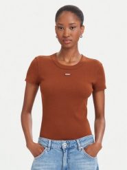 HUGO T-Shirt Easy 50523924 Brązowy ciemny Slim Fit. Brązowe t-shirty Hugo, l, bez wzorów, z bawełny, bez kołnierzyka, bez ramiączek. Za 199.99 zł.