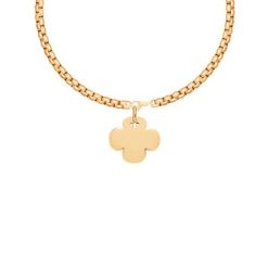 Naszyjnik łańcuch Cube z okrągłą koniczyną, pozłacany. Naszyjniki Lilou, pozłacane. Za 338.00 zł.