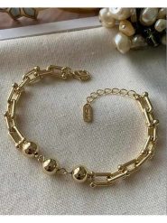 Luseera Pozłacana bransoletka z elementami ozdobnymi rozmiar: onesize. Żółte bransoletki Luseera, pozłacane. Za 43.99 zł.