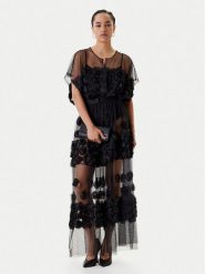 NORMA KAMALI Sukienka koktajlowa ST1253BDP31001 Czarny Loose Fit. Czarne sukienki Norma Kamali, s, bez wzorów, z syntetyku, wizytowe, bez kołnierzyka, bez ramiączek. Za 1,939.00 zł.