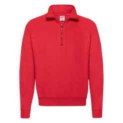 Bluza Fruit Of The Loom Classic Zip Neck Adult czerwona. Białe bluzy FRUIT OF THE LOOM, s, bez wzorów, z bawełny, bez kaptura. Za 185.99 zł.