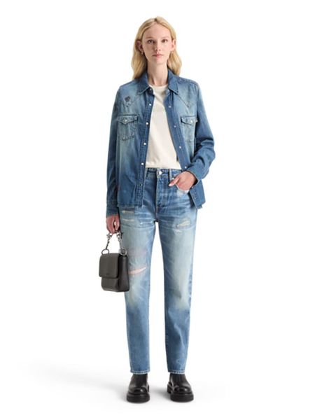 Scotch & Soda Dżinsy - Boyfriend fit - w kolorze niebieskim rozmiar: W30/L32. Niebieskie jeansy Scotch & Soda, l, z aplikacjami, z podwyższonym stanem. Za 209.82 zł.