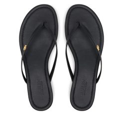 Japonki LAUREN RALPH LAUREN. Czarne klapki Lauren Ralph Lauren, bez wzorów, bez obcasa. Za 269.99 zł.