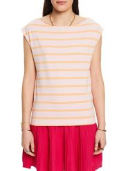 ESPRIT Koszulka w kolorze jasnoróżowo-pomarańczowym rozmiar: L. Różowe bluzki Esprit, l, bez wzorów, bez kołnierzyka, bez ramiączek. Za 47.95 zł.