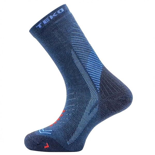 Skarpety sportowe z wełną merino Teko ecoHIKE Discovery Light Half Cushion 2.0. Niebieskie skarpety TEKO, bez wzorów, z wełny. Za 70.00 zł.
