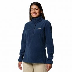 Bluza polarowa damska Columbia Benton Springs 1/2 Snap Pullover Fleece II. Niebieskie bluzy sportowe Columbia, bez wzorów, z polaru, bez kaptura. Za 191.80 zł.