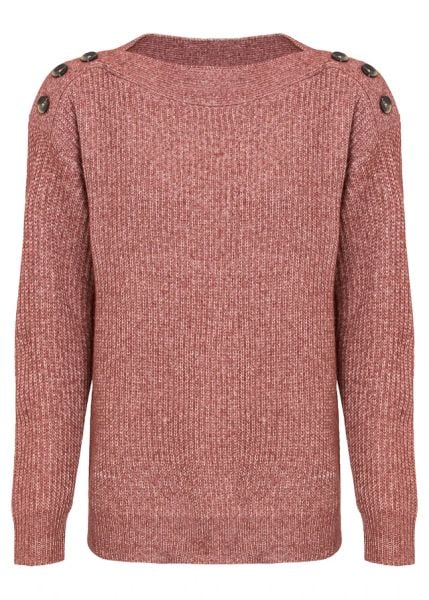Sweter oversize z guzikami. Brązowe swetry bonprix, bez wzorów, bez ramiączek. Za 117.99 zł.