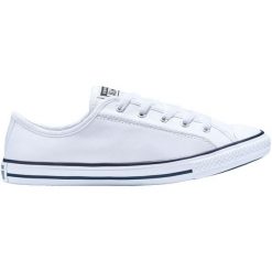Buty sportowe Converse Chuck Taylor All Star Dainty Leather Low Top. Białe obuwie sportowe Converse, ze skóry ekologicznej, bez zapięcia. Za 390.00 zł.