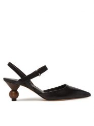 Weekend Max Mara Sandały 2515521035600 Czarny. Czarne sandały Weekend Max Mara, bez wzorów, ze skóry, bez obcasa, na szpilce, bez zapięcia. Za 1,839.00 zł.