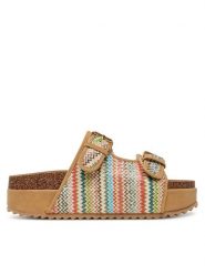 DeeZee Klapki LB-P1742 Beżowy. Brązowe klapki DeeZee, bez wzorów, z syntetyku, bez obcasa. Za 104.99 zł.