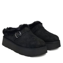 Klapki Guess. Czarne klapki Guess, z aplikacjami, bez obcasa. Za 539.99 zł.