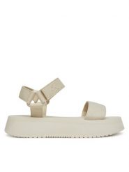 Calvin Klein Jeans Sandały Sandal Velcro Webbing Mg YW0YW01693 Écru. Sandały Calvin Klein Jeans, bez wzorów, z jeansu, bez obcasa, na koturnie, bez zapięcia. Za 229.99 zł.