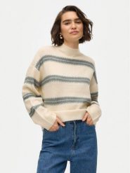 Vero Moda Golf Dazzle 10310850 Beżowy Loose Fit. Brązowe golfy Vero Moda, s, bez wzorów, z syntetyku, bez ramiączek. Za 79.99 zł.