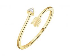 Pierścionek z żółtego złota z diamentem - strzała - 0,003 ct - próba 375. Żółte pierścionki Apart, z diamentem, złote. Za 859.00 zł.