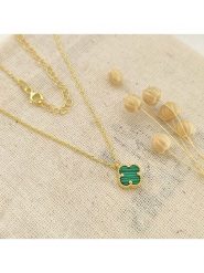 Miu Silver Pozłacany naszyjnik z zawieszką - dł. 42 cm rozmiar: onesize. Zielone naszyjniki Miu Silver, z perłą, pozłacane. Za 82.99 zł.