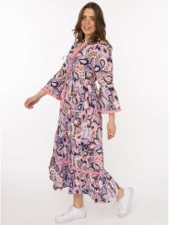 Zwillingsherz Sukienka "Paisley" w kolorze jasnoróżowym rozmiar: L/XL. Różowe sukienki Zwillingsherz, l, bez wzorów, z bawełny, bez kołnierzyka, bez ramiączek, maxi. Za 299.12 zł.