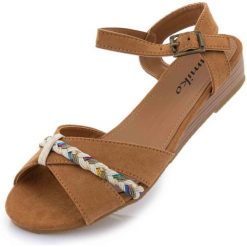 Sandały damskie Tamiko, roz. 39, clay yellow. Czerwone sandały ZIKKO, bez wzorów, bez obcasa, bez zapięcia. Za 150.99 zł.