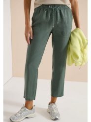 Cecil Lniane spodnie w kolorze khaki rozmiar: XL/L28. Brązowe spodnie materiałowe Cecil, na co dzień, l, bez wzorów, ze lnu. Za 188.85 zł.