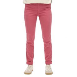 Spodnie turystyczne damskie Superdry Mid Rise. Czerwone spodnie materiałowe Superdry, na co dzień, bez wzorów, z bawełny. Za 196.35 zł.
