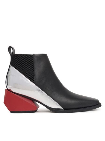 United Nude Botki Ricky J Mid 1103996016 Granatowy. Niebieskie botki United Nude, bez wzorów, ze skóry, bez obcasa, na słupku, bez zapięcia. Za 1,539.00 zł.