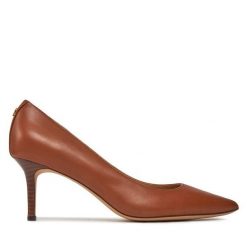 Szpilki LAUREN RALPH LAUREN. Brązowe szpilki Lauren Ralph Lauren, bez wzorów, bez obcasa, na szpilce, bez zapięcia. Za 519.99 zł.
