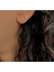 DI GIORGIO Srebrne kolczyki-wkrętki z cyrkoniami rozmiar: onesize. Szare kolczyki DI GIORGIO, z cyrkonią, srebrne. Za 52.67 zł.