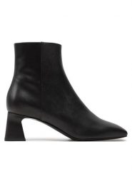 Pollini Botki SA21045C1LTD0000 Czarny. Czarne botki Pollini, bez wzorów, ze skóry, bez obcasa, na słupku, bez zapięcia. Za 1,899.00 zł.