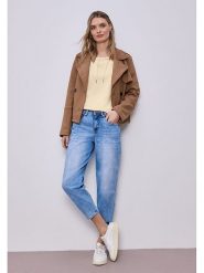 Street One Koszulka w kolorze beżowym rozmiar: 34. Brązowe bluzki Street One, bez wzorów, street, bez kołnierzyka, bez ramiączek. Za 126.75 zł.