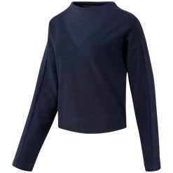 Bluza treningowa damska Reebok TE Twill Cowl Neck. Niebieskie bluzy Reebok, s, bez wzorów, bez kaptura. Za 191.00 zł.