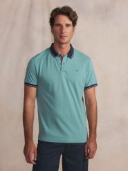 Polo TBS Darel. Niebieskie koszulki polo Tbs, na lato, xl, bez wzorów, z bawełny, bez kołnierzyka, bez ramiączek. Za 223.50 zł.