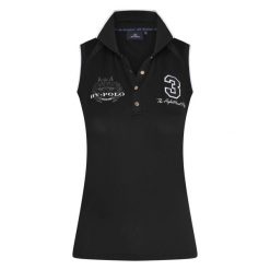 Damskie jeździeckie polo bez rękawów HV Polo Favouritas Tech. Czarne koszulki polo HV POLO, xl, bez wzorów, bez kołnierzyka, bez ramiączek. Za 245.00 zł.