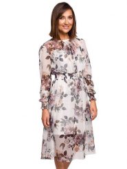 Stylove Sukienka w kolorze białym ze wzorem rozmiar: L. Białe sukienki Stylove, l, bez wzorów, bez kołnierzyka, bez ramiączek, midi. Za 127.65 zł.