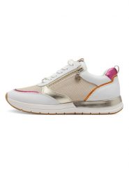 Tamaris Sneakersy w kolorze złoto-beżowo-białym rozmiar: 39. Białe trampki Tamaris, bez wzorów, bez zapięcia. Za 175.26 zł.